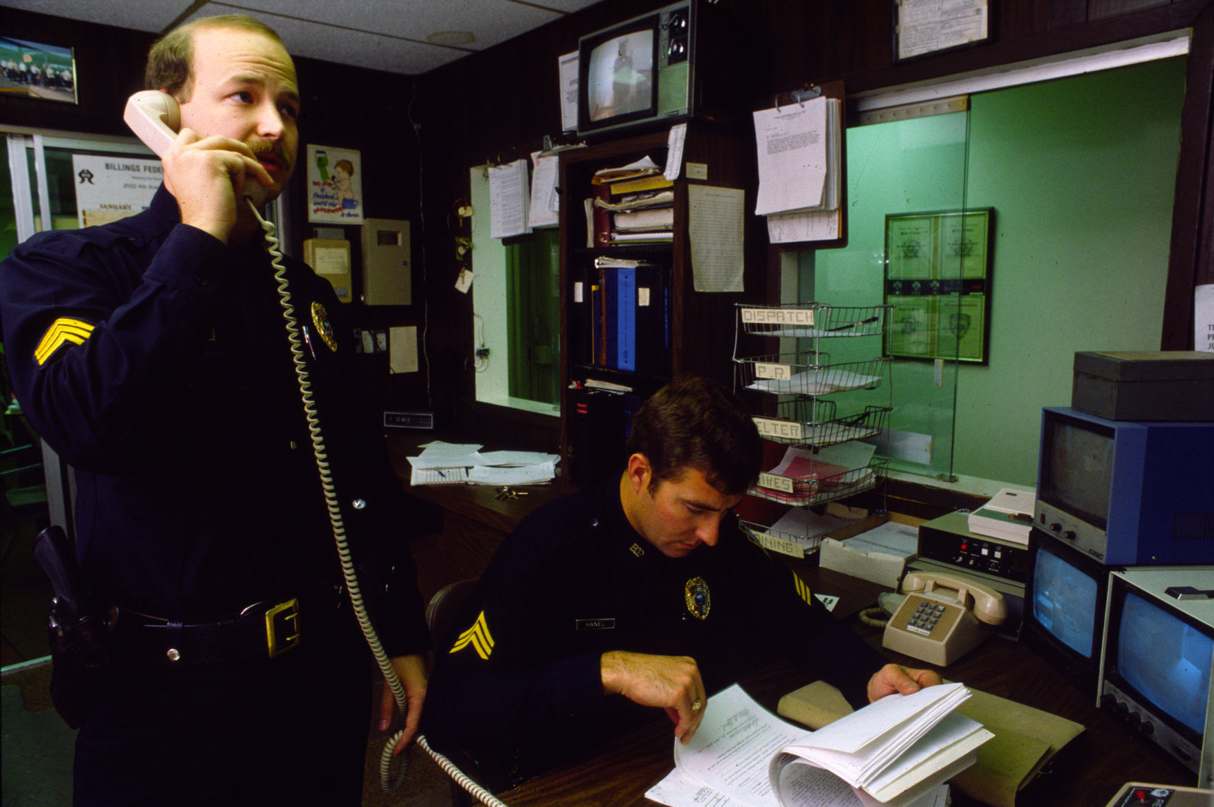 Billings police officers on the night shift, October 1987